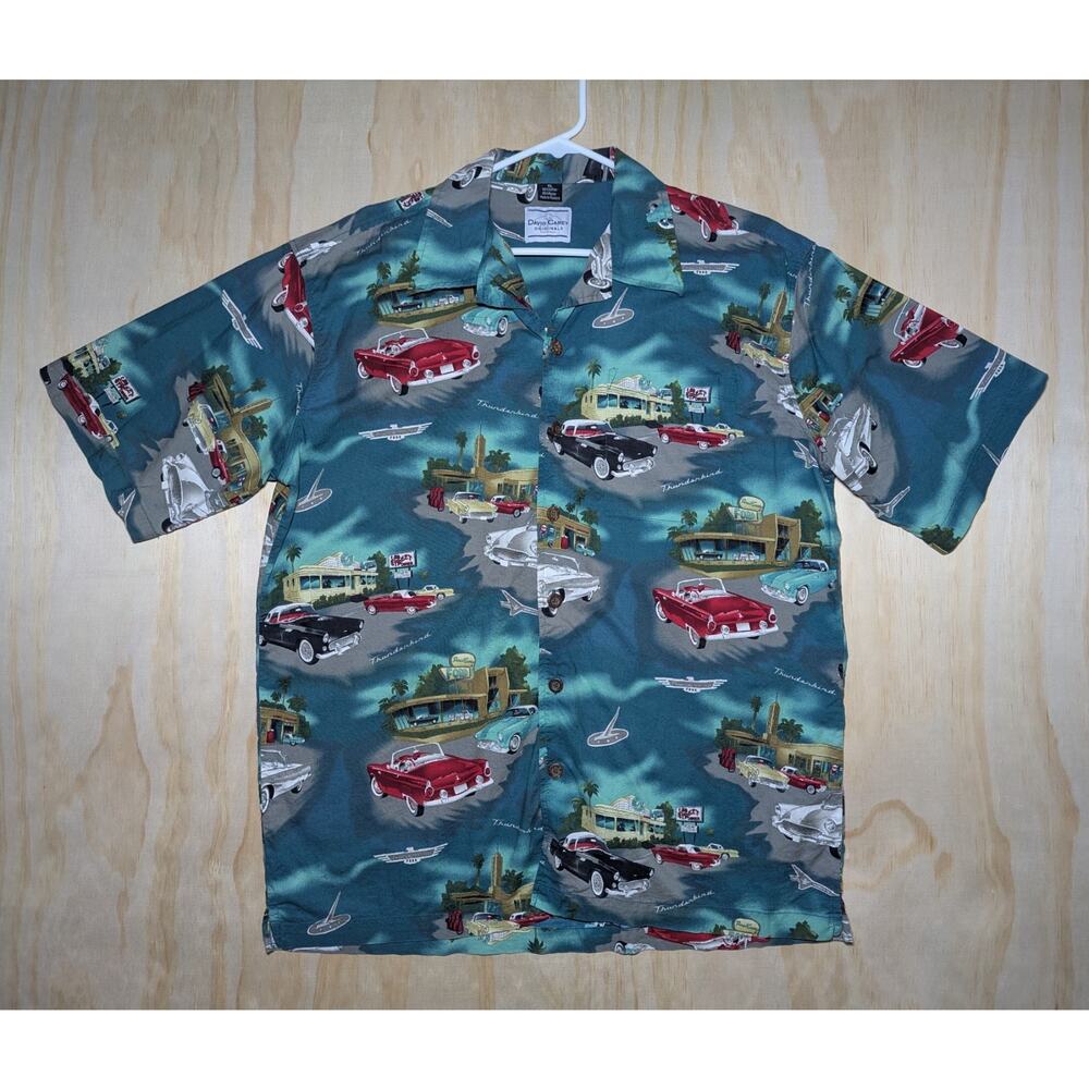 David Carey Originals Men's XL Ford Thunderbird Classic Cars Button Down Shirt